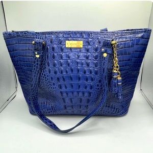 Brahmin Blue crocodile leather bag